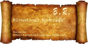 Birnstingl Rodrigó névjegykártya
